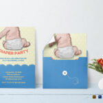 New Mom Diaper Party Invitation Design Template In Psd, Word For Free Printable Diaper Party Invitation Template
