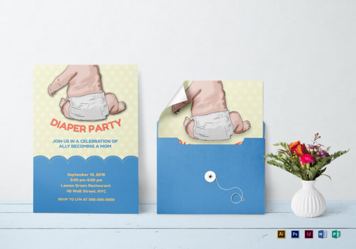 Free Printable Diaper Party Invitation Template