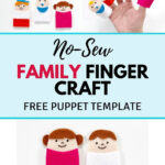No Sew Felt Family Finger Puppets With Free Pattern | Fun Cloth For Free Printable Family Family Finger Puppet Template