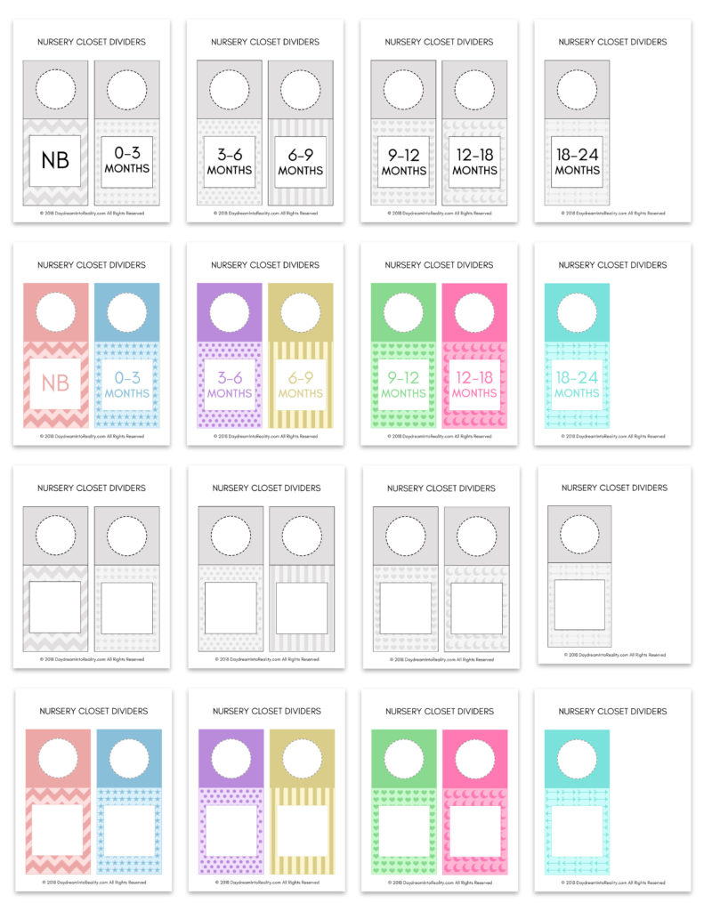 Nursery Closet Dividers Free Printables – Daydream Into Reality pertaining to Free Printable Closet Divider Template