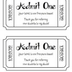 One Free Ticket Template   Clip Art Library   Worksheets Library Throughout Free Printable Admission Ticket Template