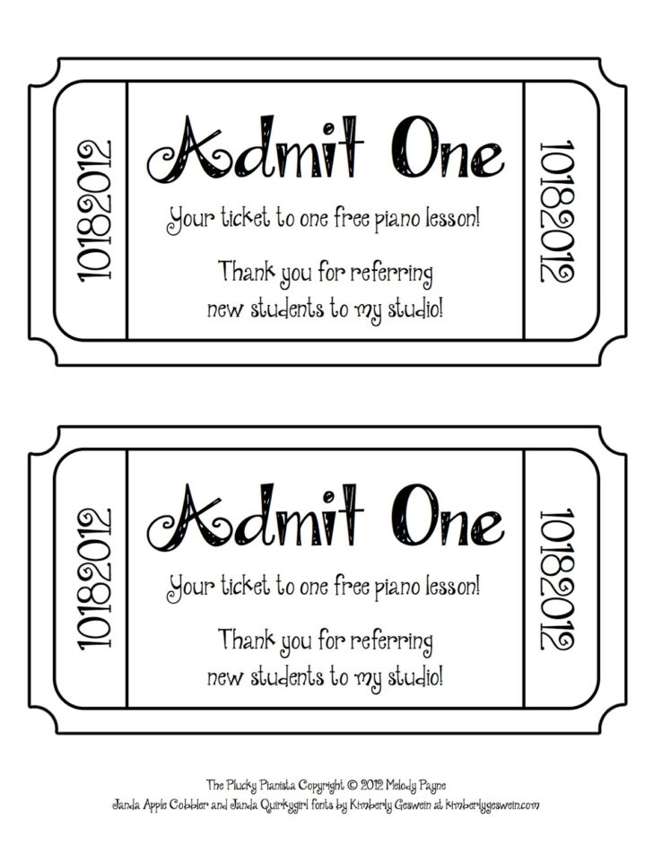 Free Printable Admission Ticket Template