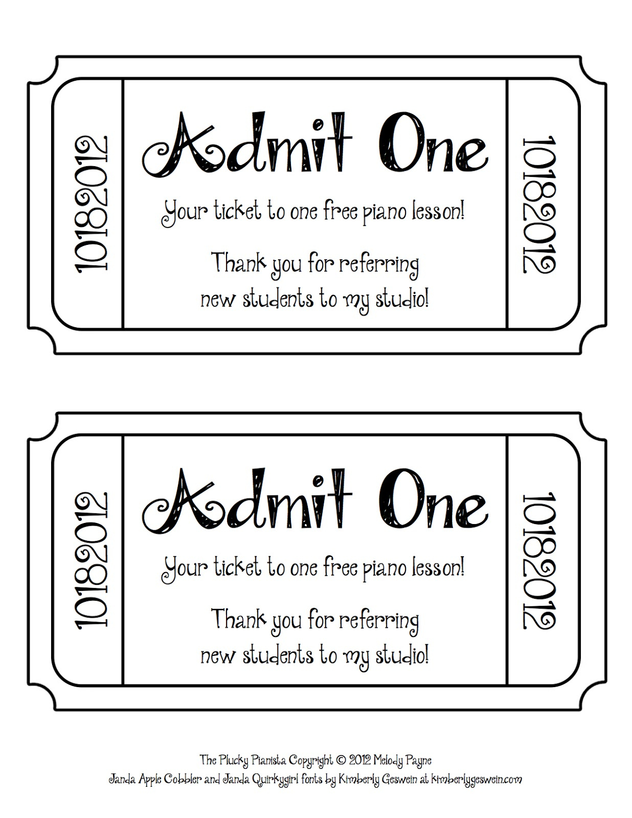 One Free Ticket Template - Clip Art Library - Worksheets Library throughout Free Printable Admission Ticket Template