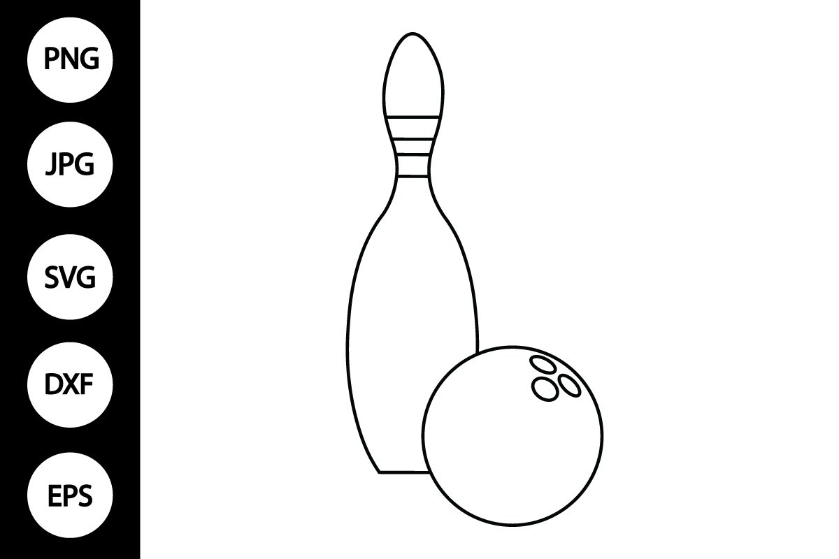 Outline Bowling Ball And Bowling Pin Svg pertaining to Free Printable Bowling Ball Template