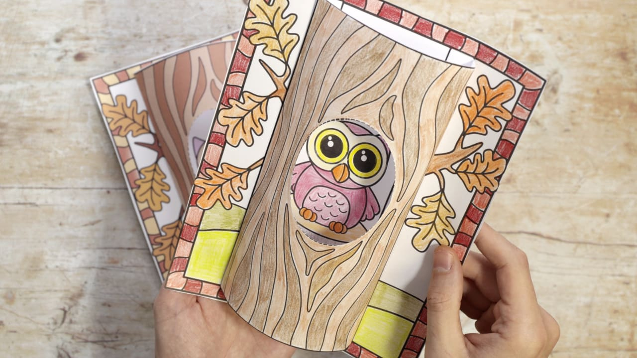 Owl 3D Coloring Page Craft with Free Printable 3D Owl Template