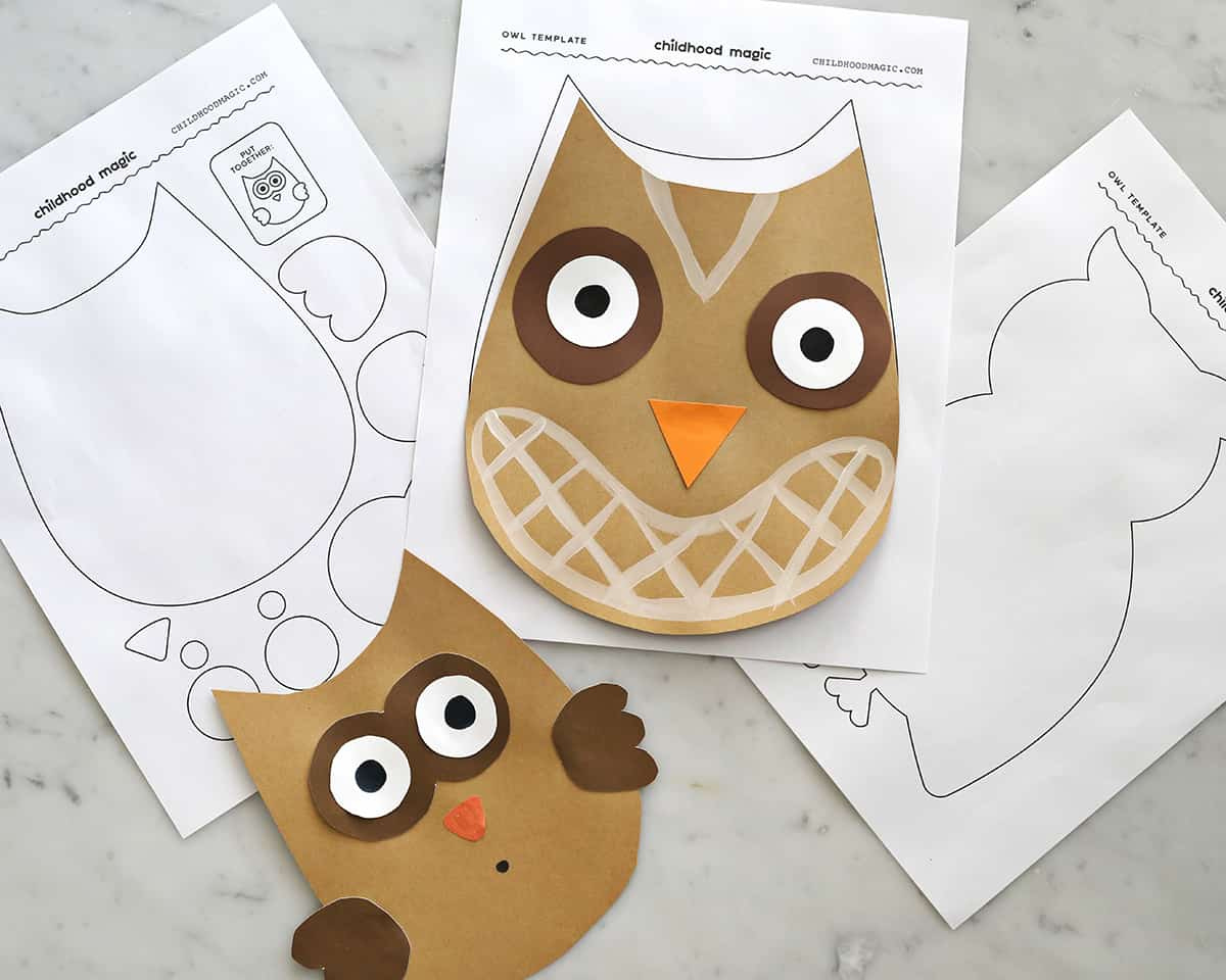 Owl Template - Childhood Magic in Free Printable 3D Owl Template