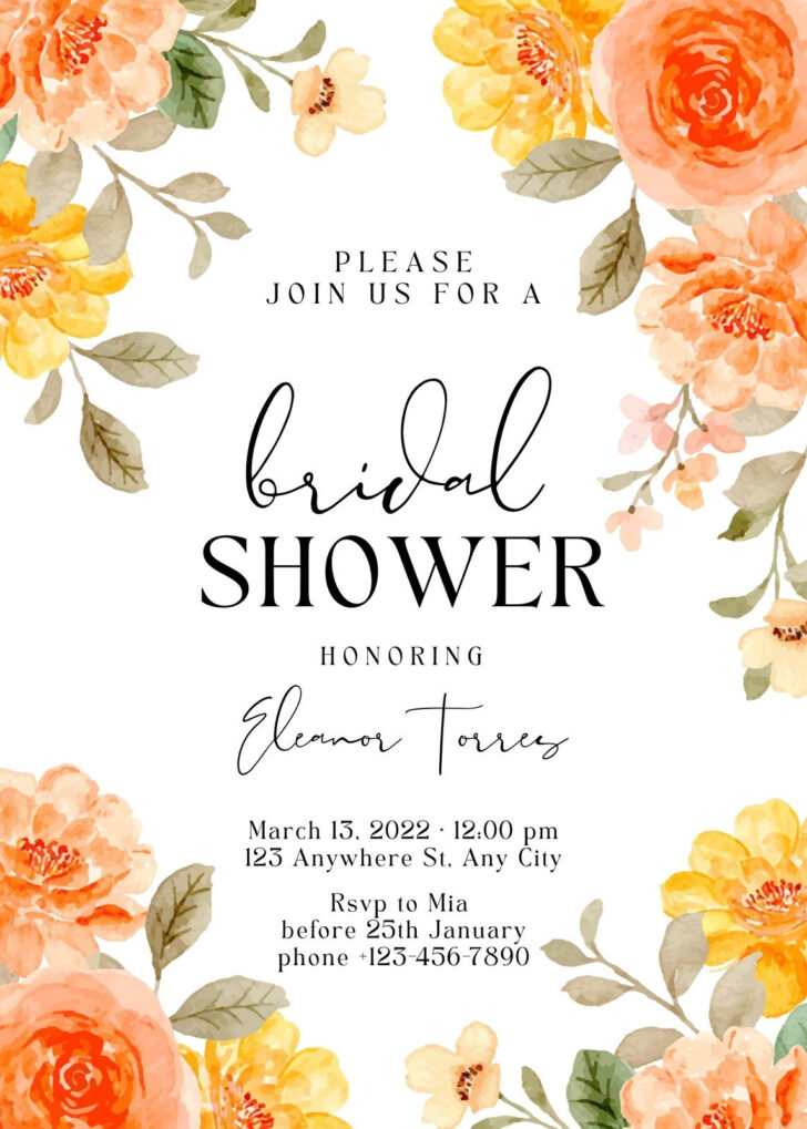 Free Printable Bridal Shower Invitation Template