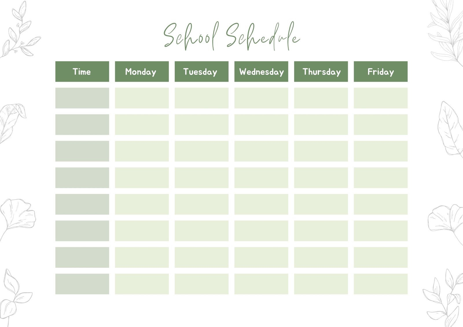 Page 3 - Free Printable Class Schedule Templates To Customize | Canva pertaining to Free Printable Class Schedule Template