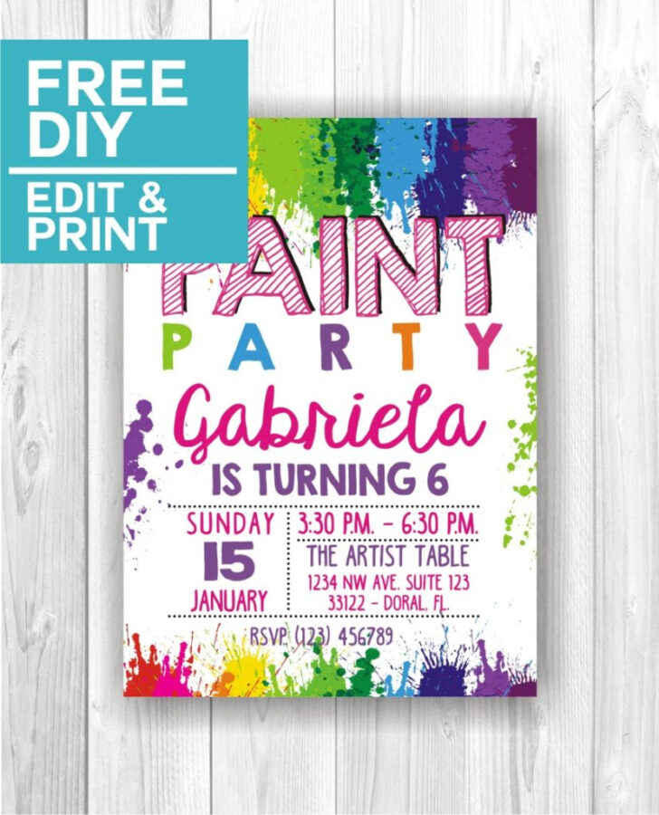 Free Printable Art Party Invitation Template