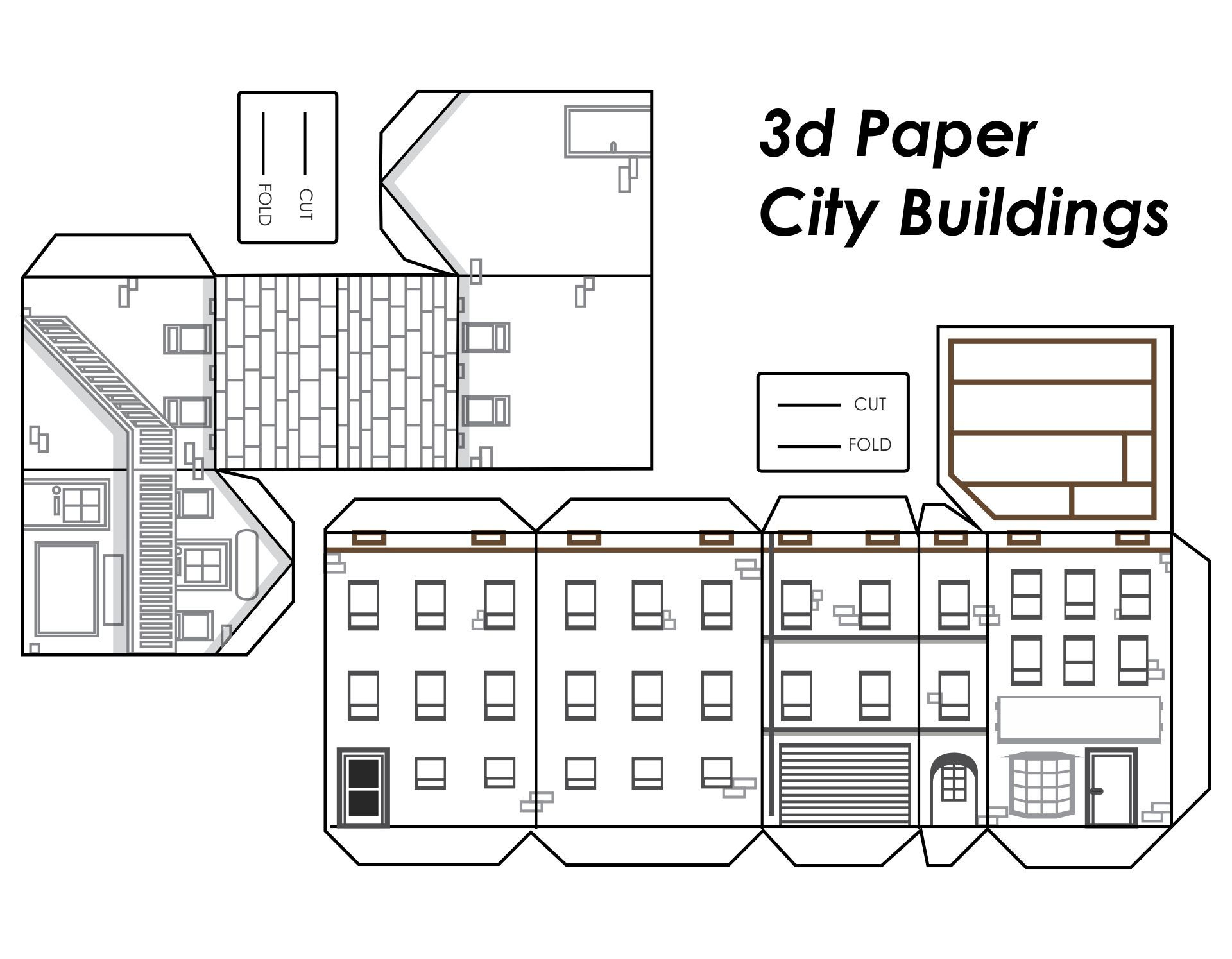 Paper Buildings - 10 Free Pdf Printables | Printablee intended for Free Printable Building Cut Out Template