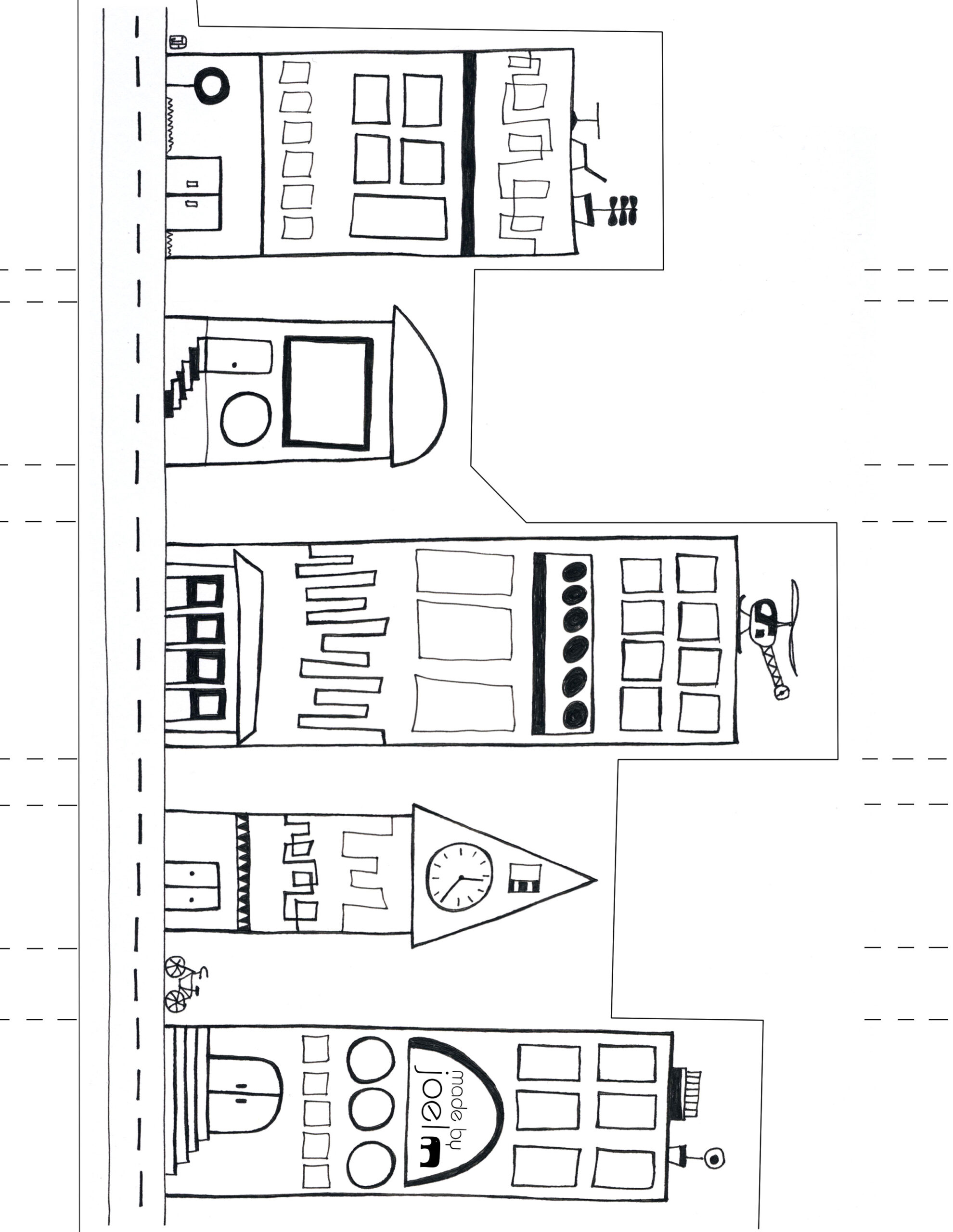 Paper City – Madejoel regarding Free Printable Building Cut Out Template