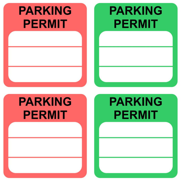 Free Printable Fill in Parking Parking Permit Template