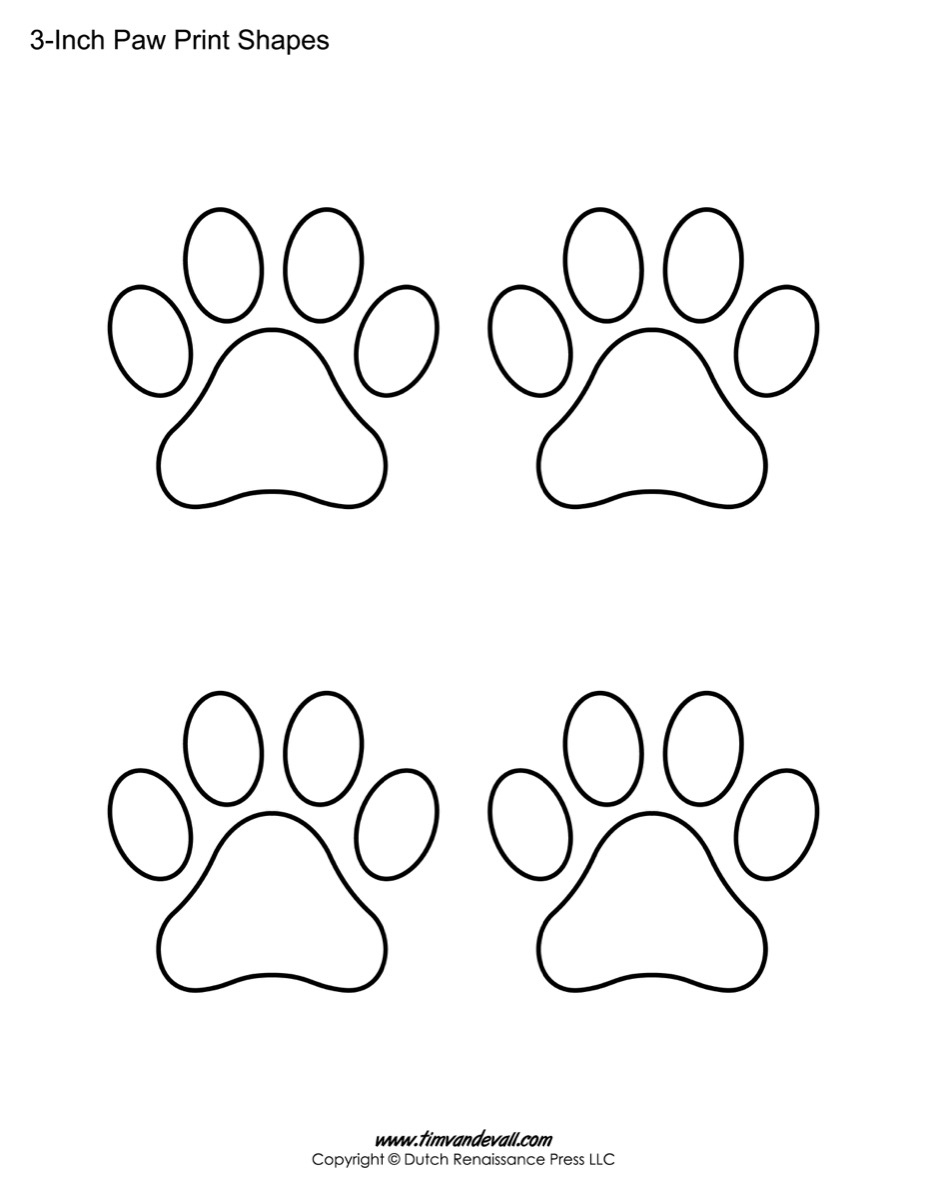 Paw Print Template Shapes | Blank Printable Shapes throughout Free Printable Dog Paw Print Template