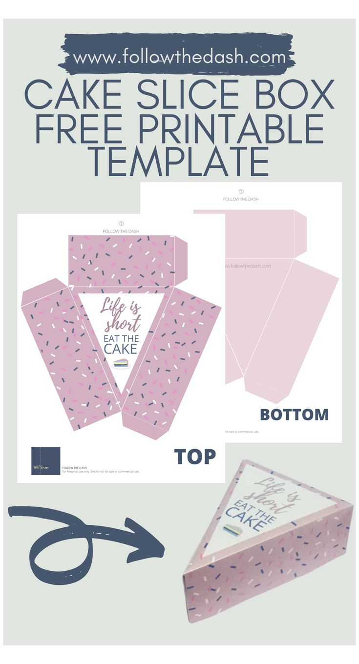 Pin Page intended for Free Printable Cake Box Template