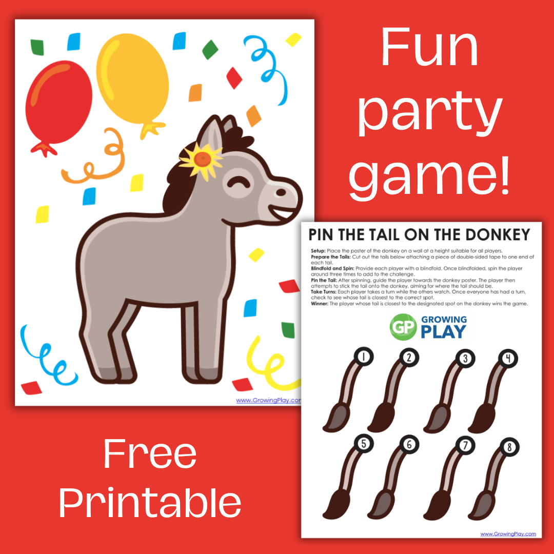 Pin-The-Tail-On-The-Donkey-Free-Printable-1 - Growing Play with Free Printable Donkey Template Pin the Tail on the Donkey