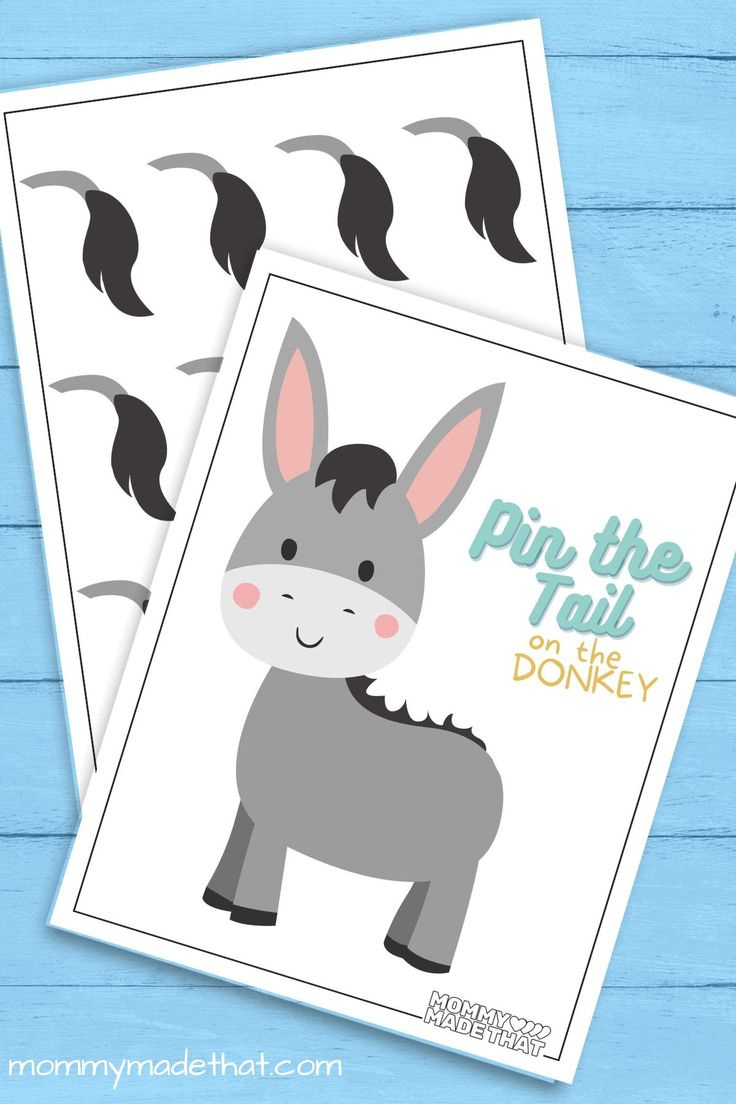 Pin The Tail On The Donkey (Free Printable) with regard to Free Printable Donkey Template Pin The Tail On The Donkey