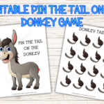 Pin The Tail On The Donkey Game Printable   Cassie Smallwood Intended For Free Printable Donkey Template Pin The Tail On The Donkey