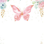 Pink Glitter Butterfly   Birthday Invitation Template (Free In Free Printable Butterfly Invitation Template