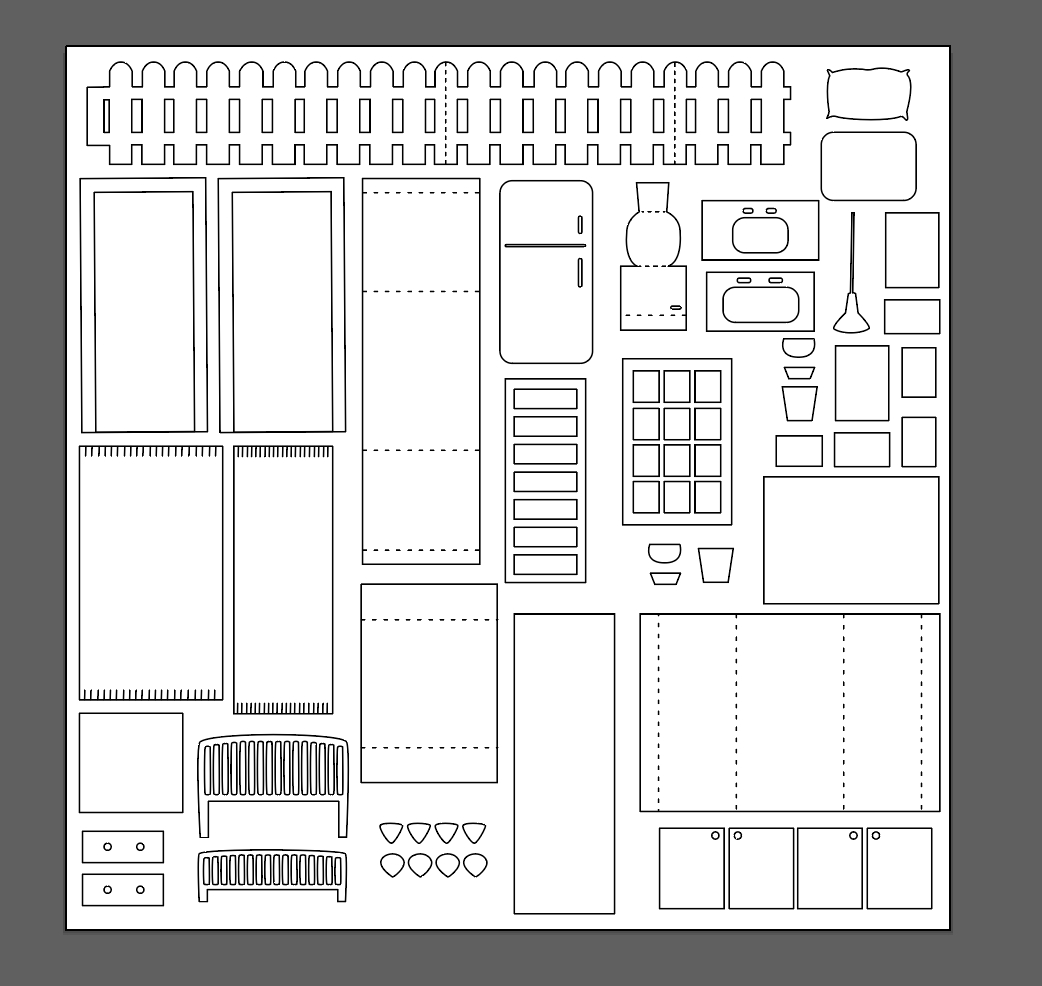 Pop Up Paper Doll House – Free Cut Files! within Free Printable Dollhouse Furniture Template