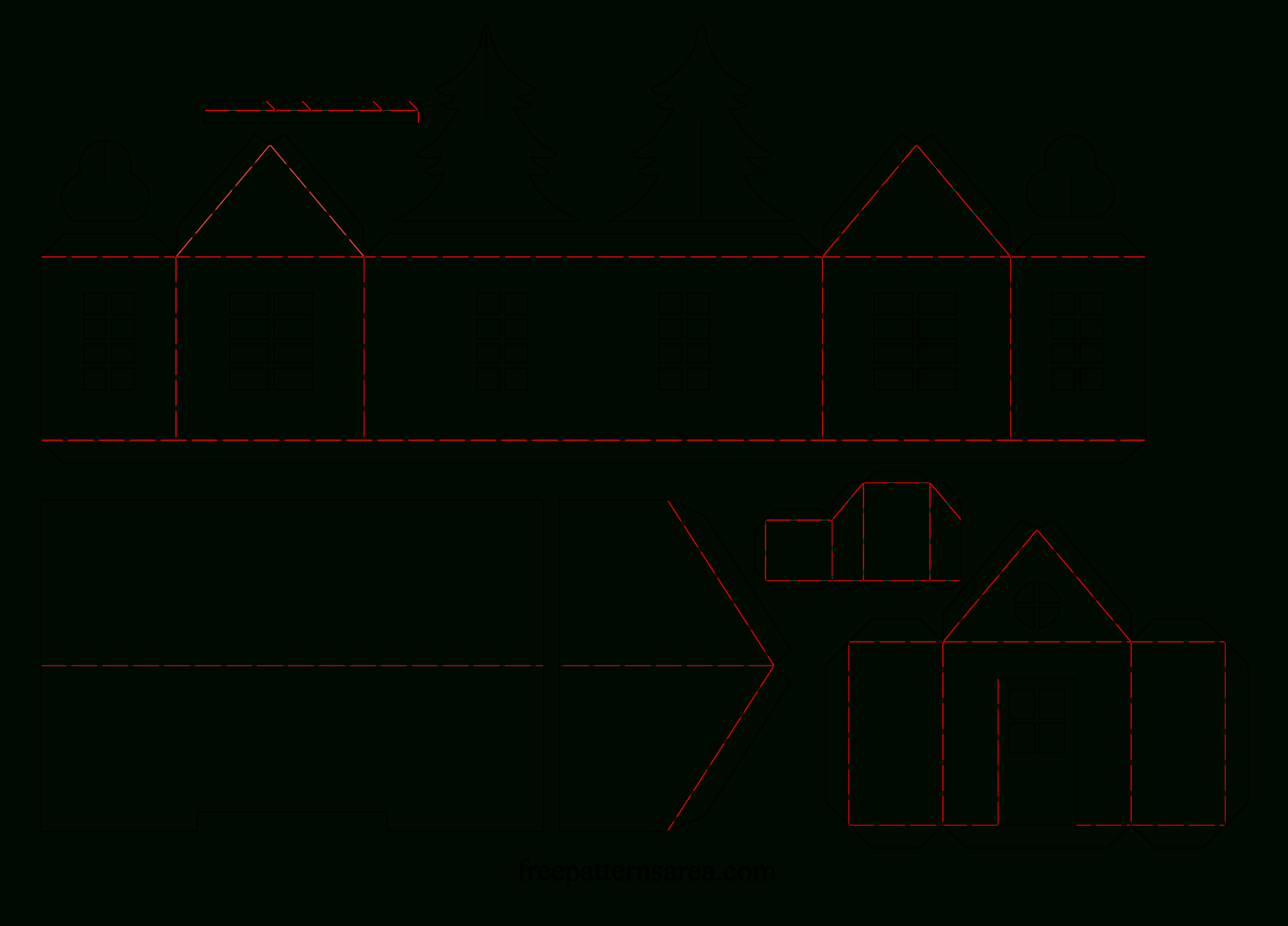 Printable 3D Paper House Template For Craft - Freepatternsarea pertaining to Free Printable 3D House Template