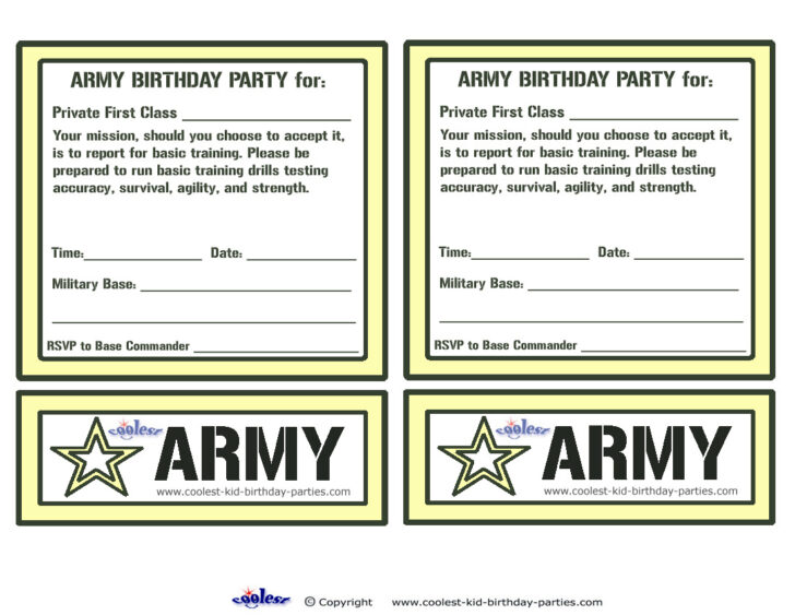 Free Printable Army Invitation Template