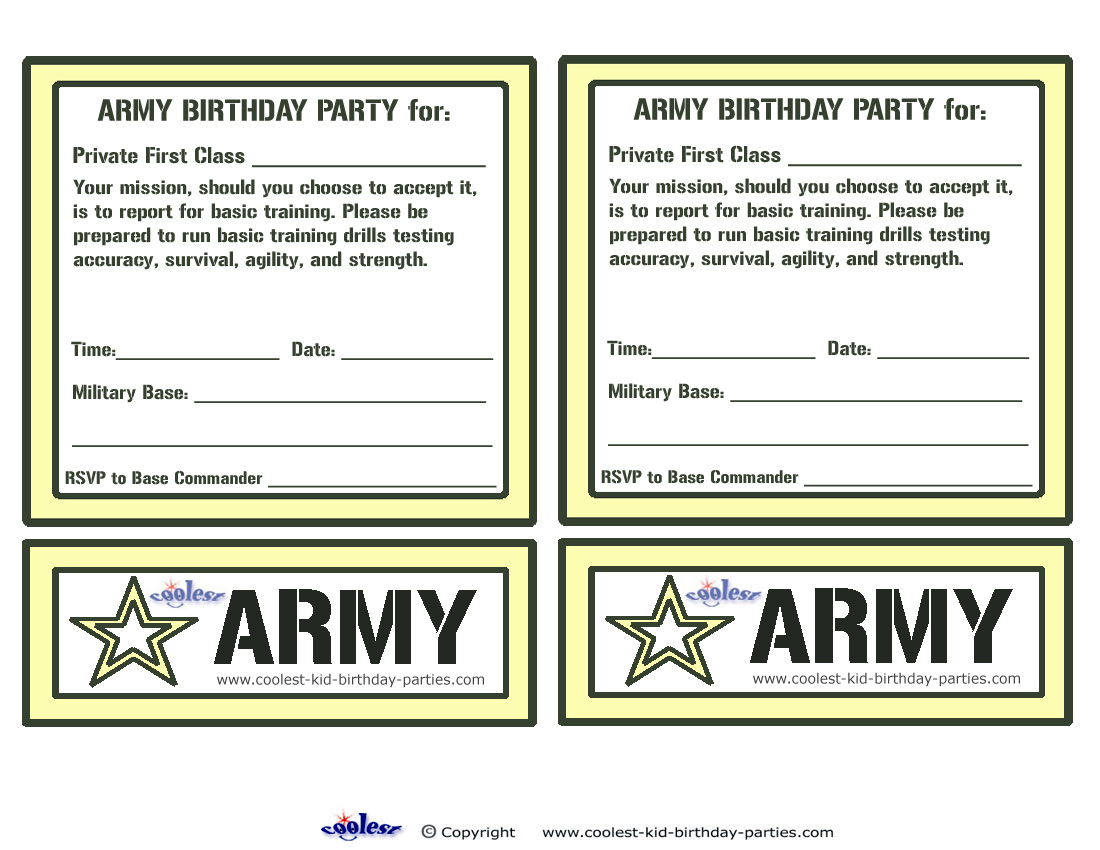 Printable Army Invitations - Coolest Free Printables with Free Printable Army Invitation Template