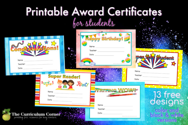 Free Printable Award Template For Students