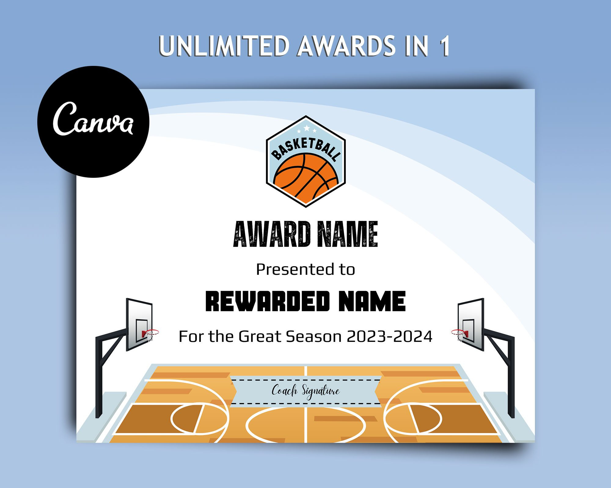 Printable Awards Basketball Certificate Template | Amwa Templates for Free Printable Basketball Certificate Template