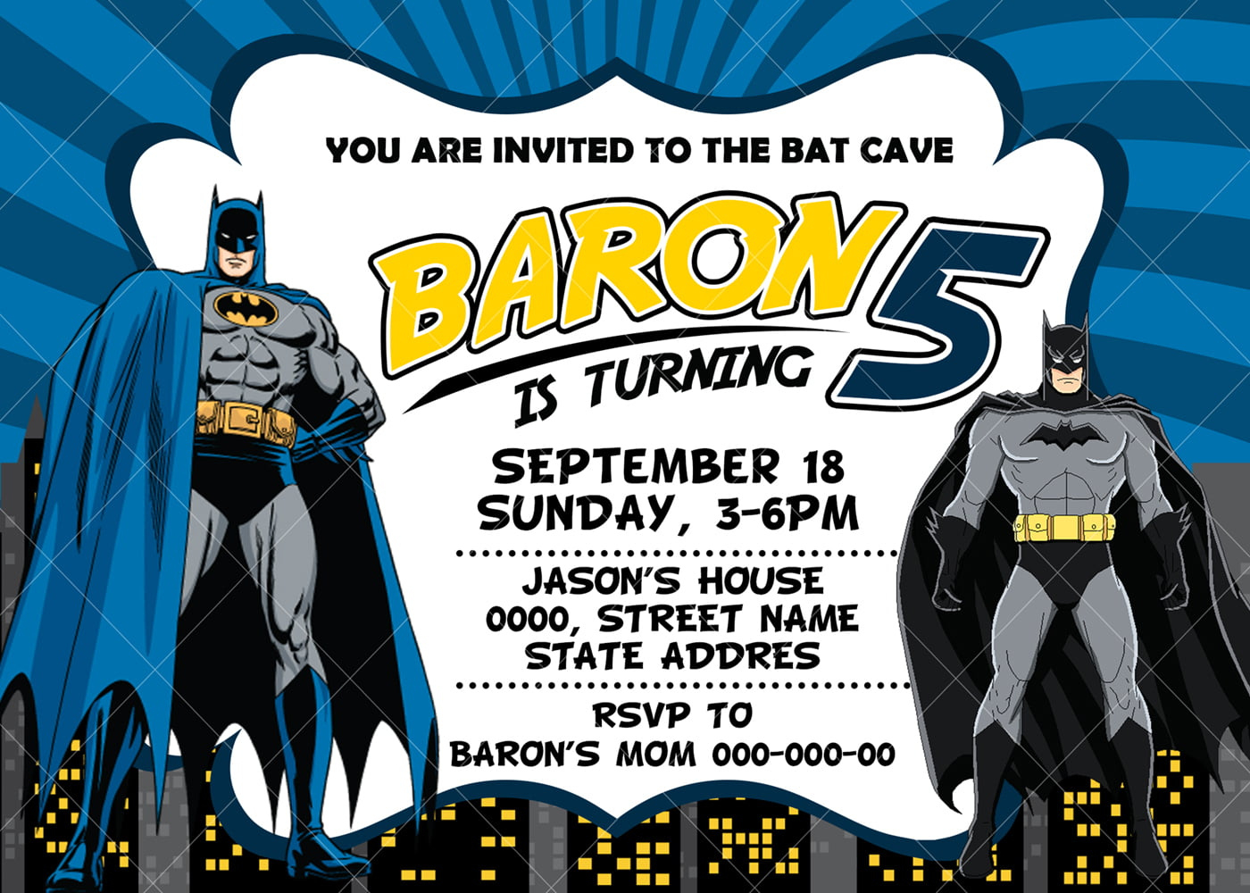 Printable Batman Birthday Invitation Templates | Batman pertaining to Free Printable Batman Invitation Template