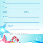 Printable Beach Party Invitations Pertaining To Free Printable Beach Party Invitations Template