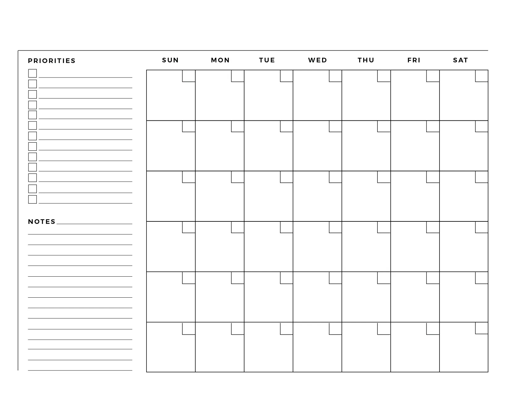 Printable Blank Calendar Templates - World Of Printables for Free Printable Calendar Template No Download