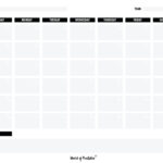Printable Blank Calendar Templates   World Of Printables With Free Printable Blank Wall Template Printable