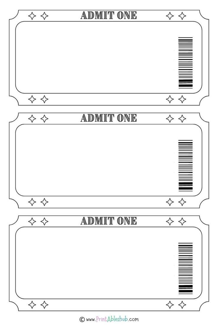 Printable Blank Ticket Design Templates with regard to Free Printable Blank Ticket Template