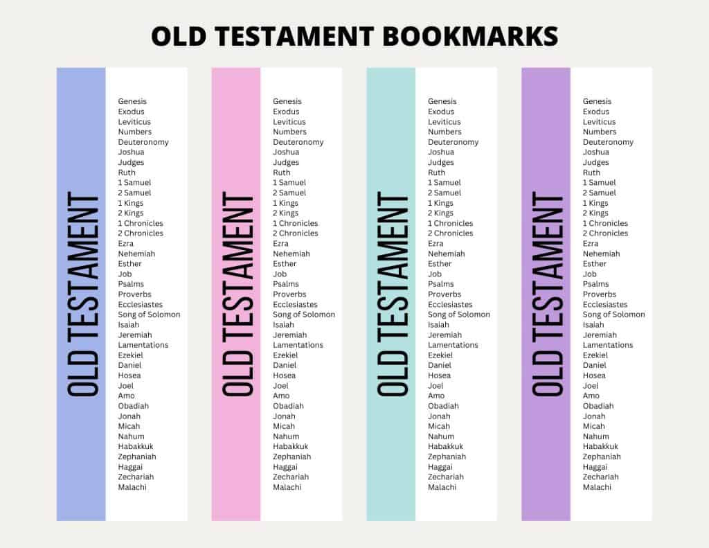 Printable Books Of The Bible Bookmarks - My Printable Faith intended for Free Printable Books Of The Bible Bookmarks Template