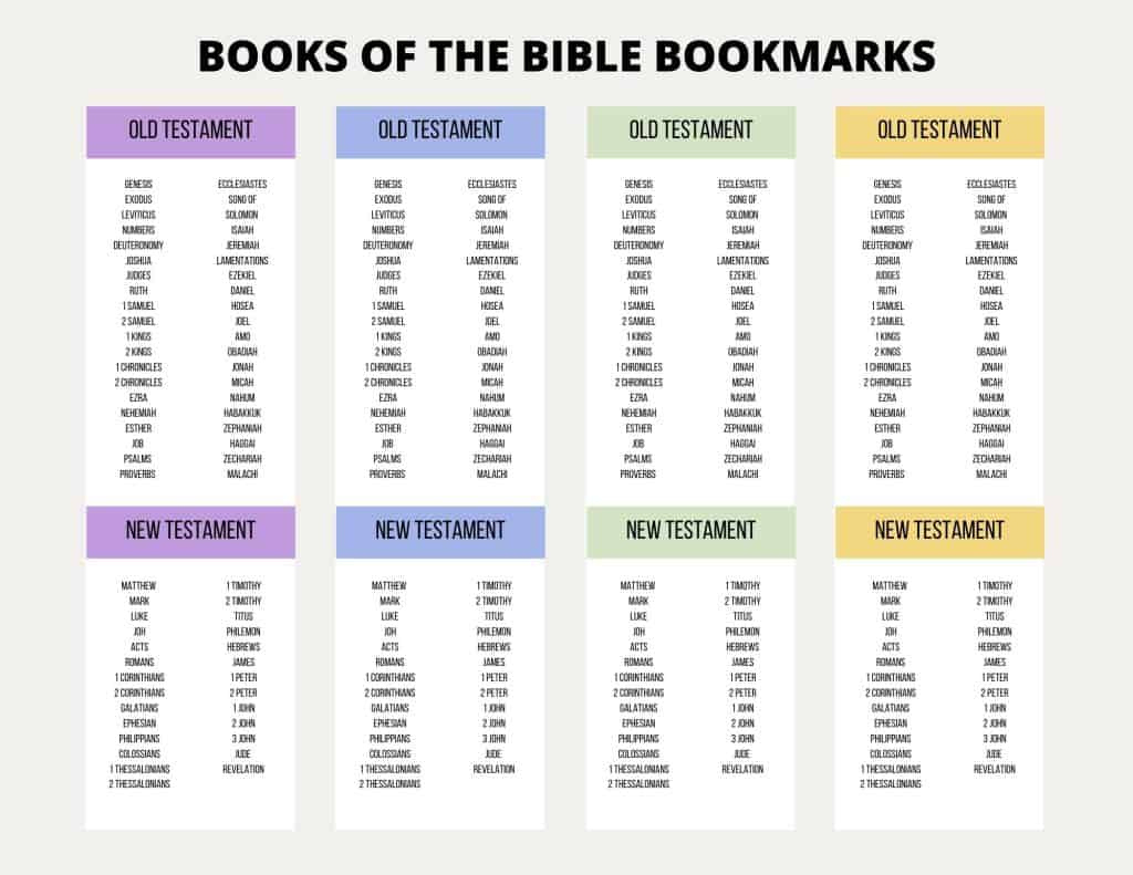 Printable Books Of The Bible Bookmarks - My Printable Faith with regard to Free Printable Books of the Bible Bookmarks Template