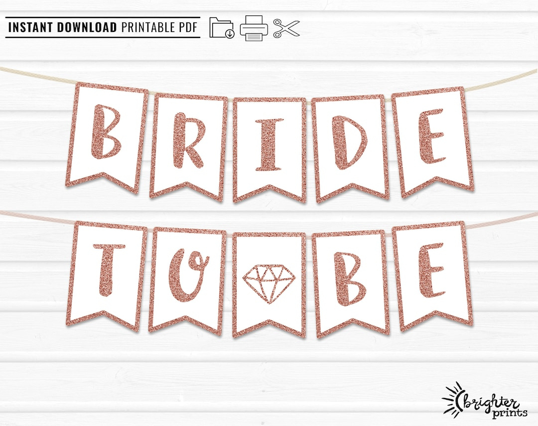 Printable Bride To Be Banner Instant Download Diy Download &amp;amp; Print regarding Free Printable Bridal Shower Banner Template