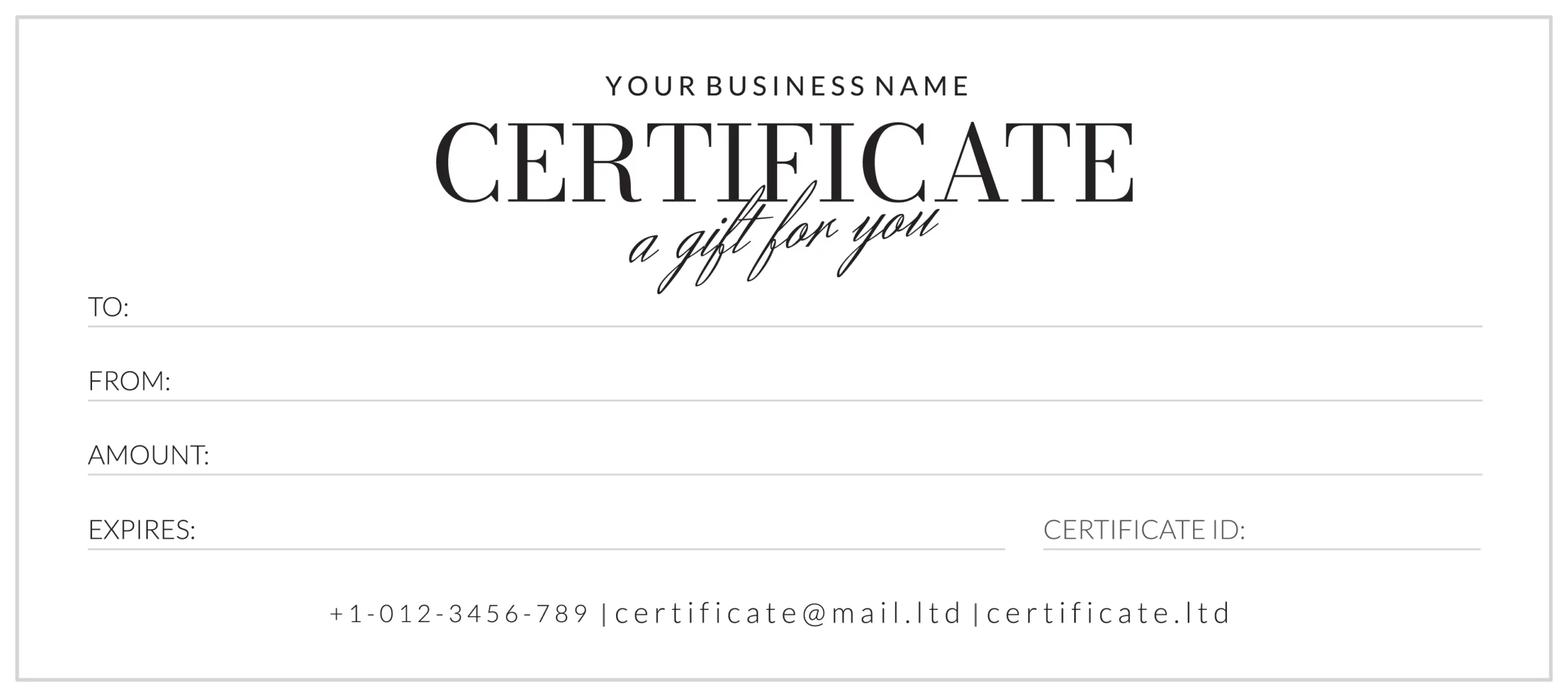 Printable Business Gift Certificate Free Google Docs Template in Free Printable Business Gift Certificate Template