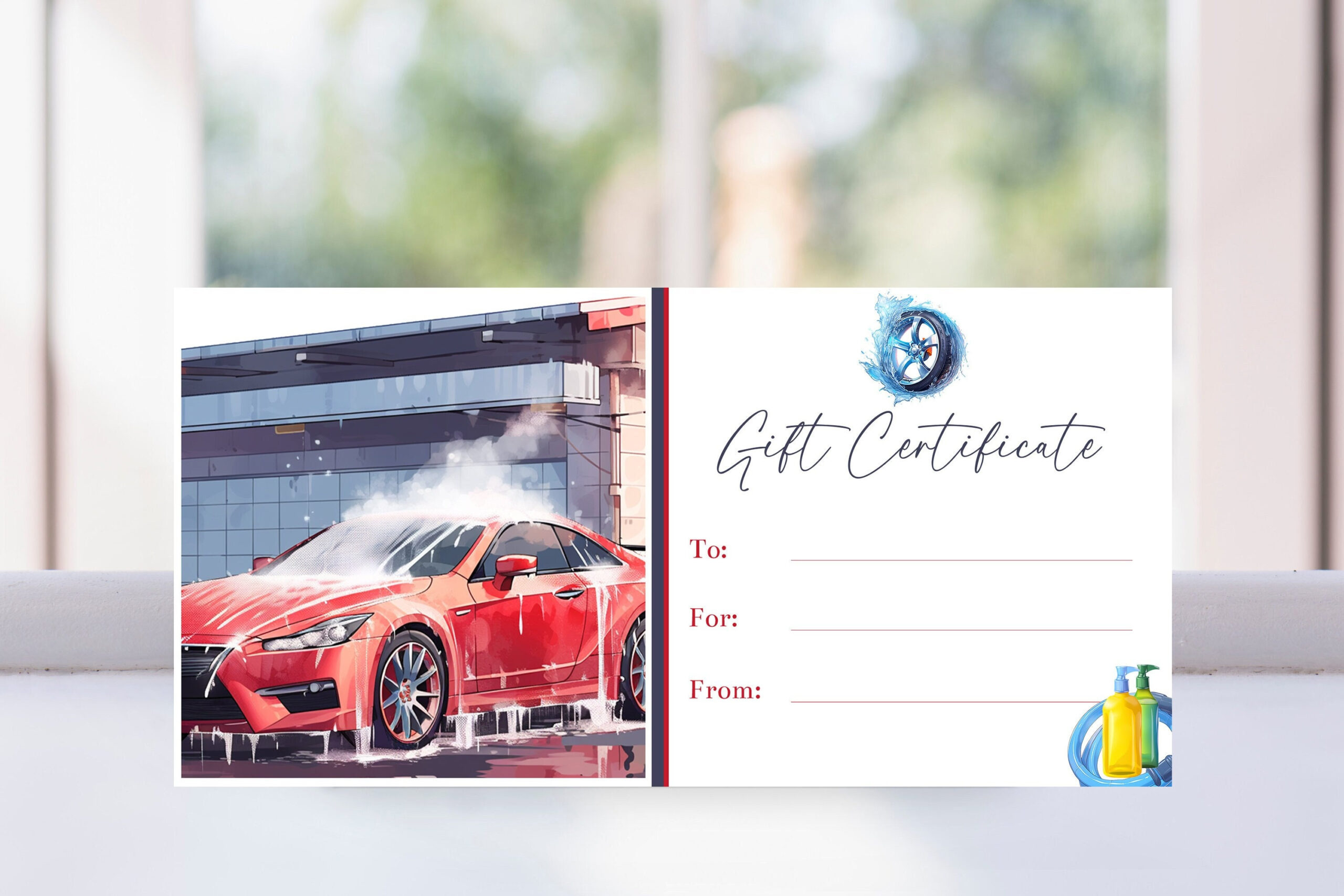 Printable Car Wash Gift Certificate Voucher Template, Editable Car intended for Free Printable Car Wash Gift Certificate Template