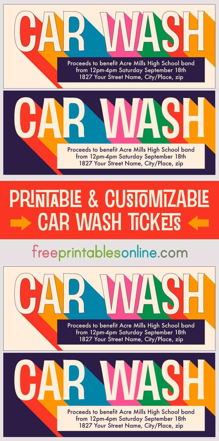 Printable Car Wash Tickets - Free Printables Online in Free Printable Car Wash Ticket Template