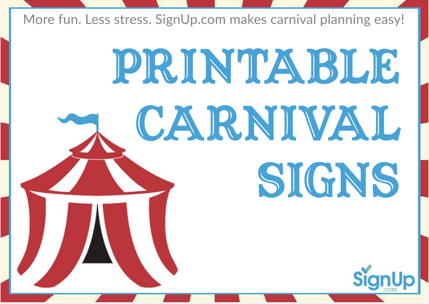 Printable Carnival Signs - Free Festive Signage For Games, Tickets throughout Free Printable Carnival Signs Template