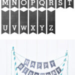 Printable Chalkboard Letters Cake Bunting Pertaining To Free Printable Cake Banner Template