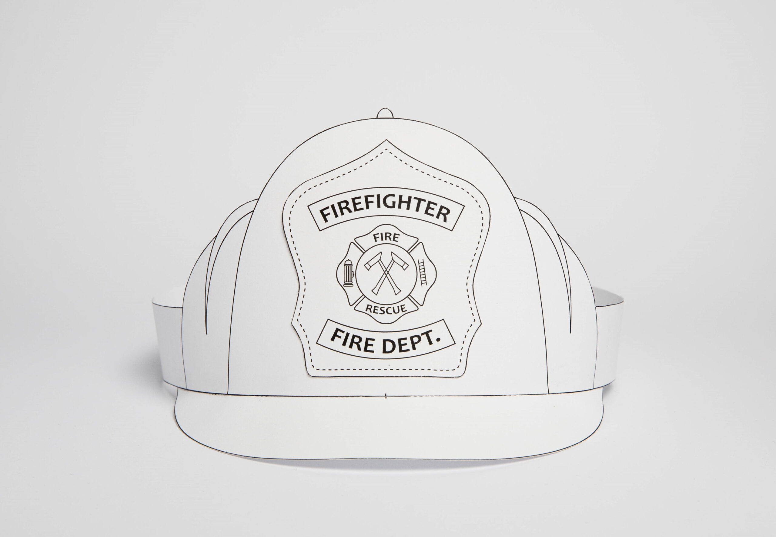 Printable Coloring Firefighter Paper Helmet Fun Kids Craft Pdf throughout Free Printable Fireman Hat Template