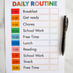 Printable Daily Schedule Template From Thirty Handmade Days In Free Printable Daily Routine Template