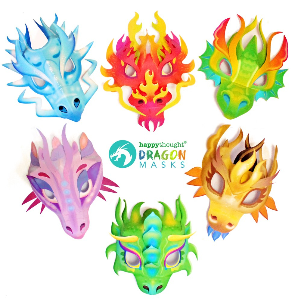 Printable Dragon Mask Templates. Diy Mask Outfits • Happythought regarding Free Printable Dragon Mask Template