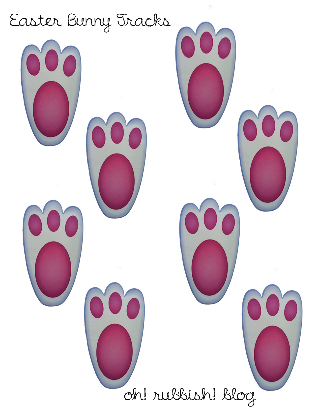Printable Easter Bunny Tracks :: Diy Easter Bunny Trails :: - intended for Free Printable Easter Bunny Feet Template