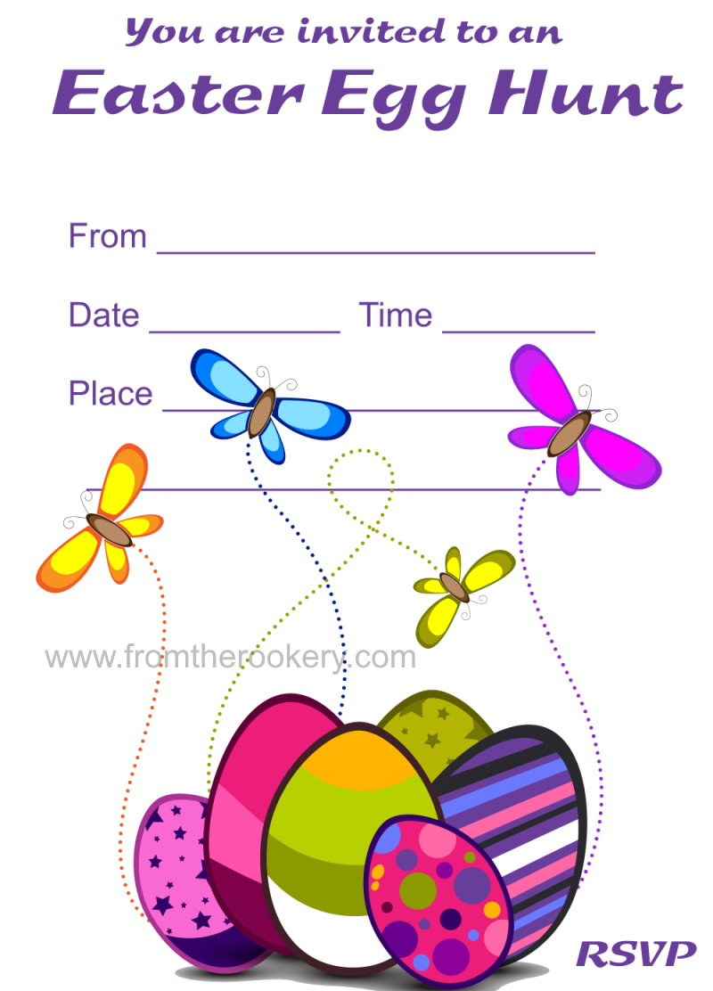 Printable Easter Egg Hunt Invitations regarding Free Printable Easter Egg Hunt Invitation Template