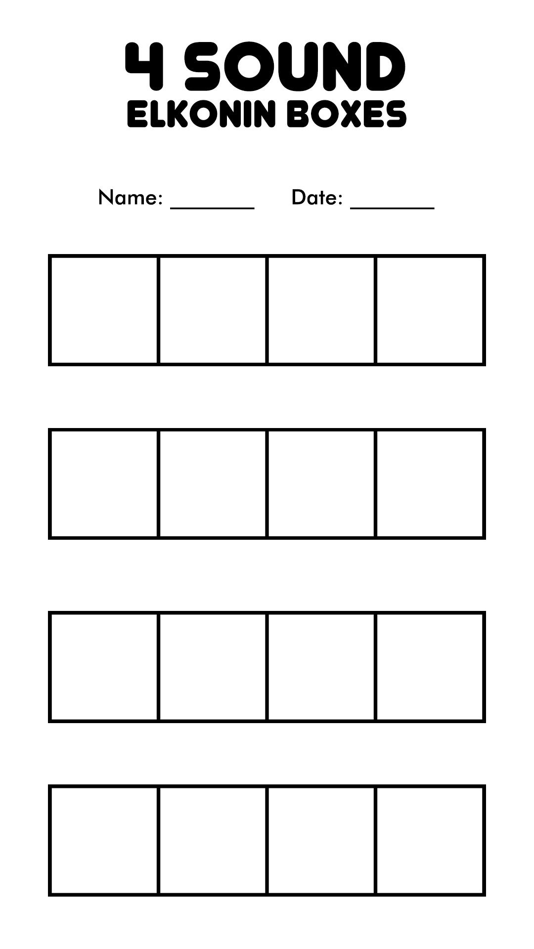 Printable Elkonin Boxes Five - Class Playground with Free Printable Elkonin Boxes Template