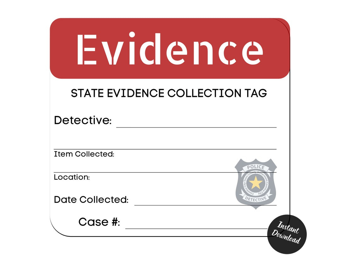 Printable Evidence Label - Etsy with Free Printable Evidence Label Template
