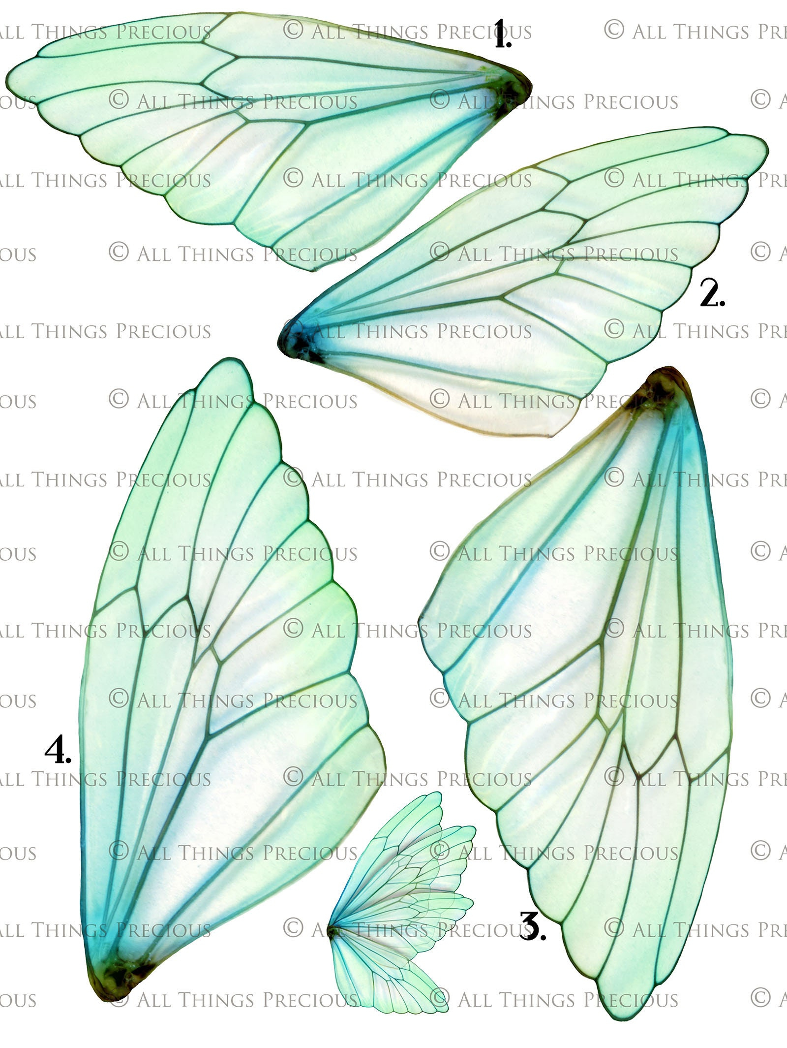Printable Fairy Wings Set 4 Scrapbooking Clipart, Digital Wing pertaining to Free Printable Fairy Wing Template