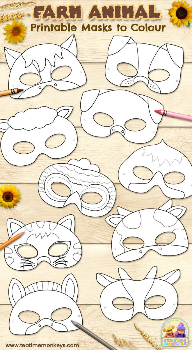Free Printable Farm Animal Masks Template